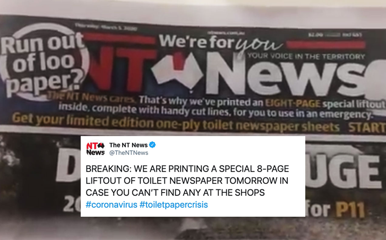 The NT News Has Literally Published An Emergency Toilet Paper Liftout In Today’s Newspaper