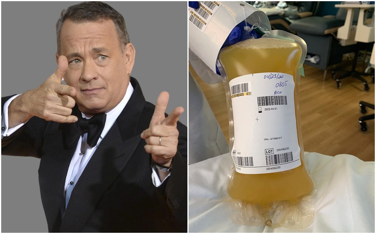 Tom Hanks Embraces Thirst Traps Of A Different Kind By Showing Off A Bag Of His Plasma On IG