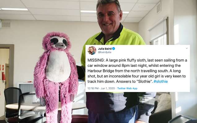 Aus Journo’s Precious ‘Slothie’ Found Safe After Being Yeeted Off The Syd Harbour Bridge