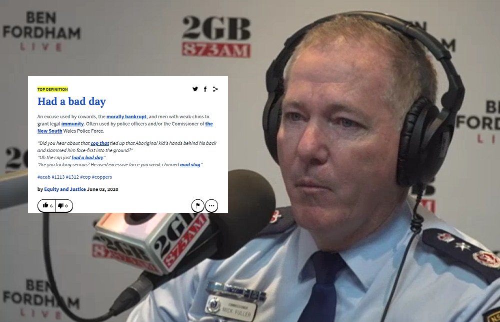Urban Dictionary Defines “Had A Bad Day” In Honour Of NSW Cop Who Kicked Indigenous Teen