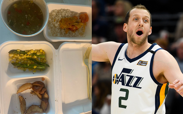 Joe Ingles Shared A Photo Of The Food From Inside The NBA Bubble & It Has Big Fyre Fest Energy