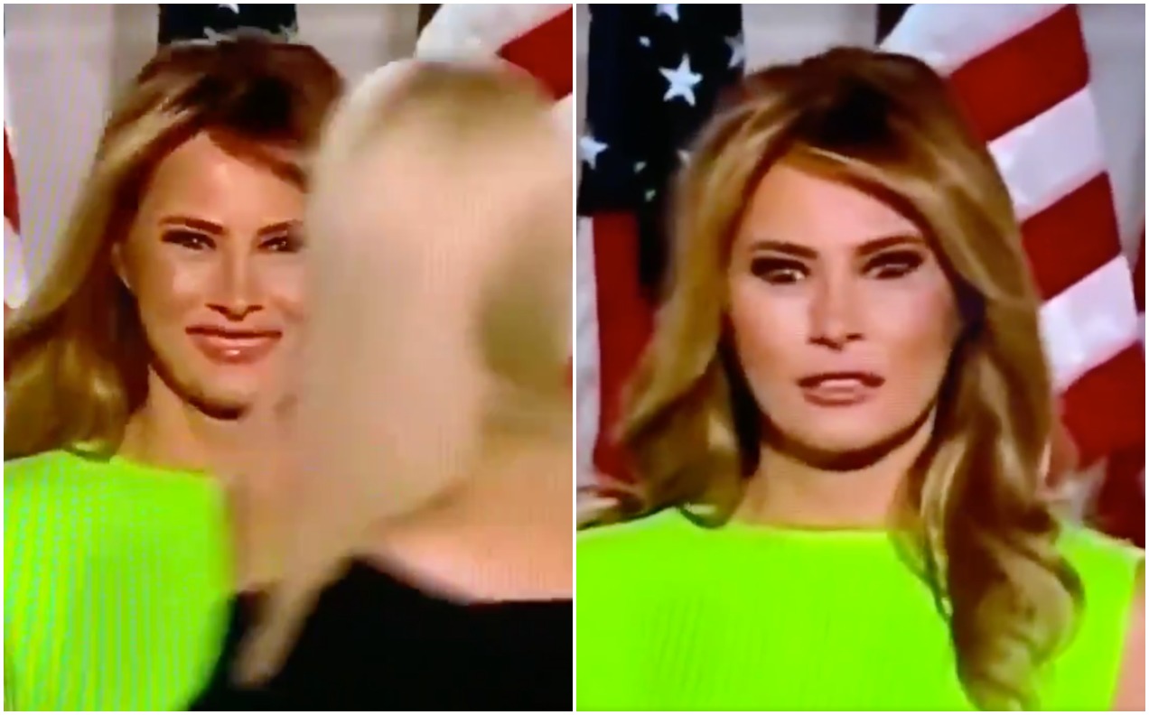 Melania Trump’s Kanye-Style Face Drop After Greeting Ivanka Confirms She’s Defs Not A Bot