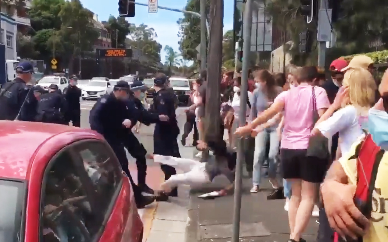 Footage Shows A NSW Cop Violently Throwing A Student To The Gutter At A Sydney Uni Protest