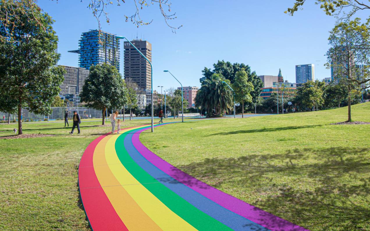 A Rainbow Path Is Being Laid Through The Park Where Sydney Heard The Marriage Equality Result