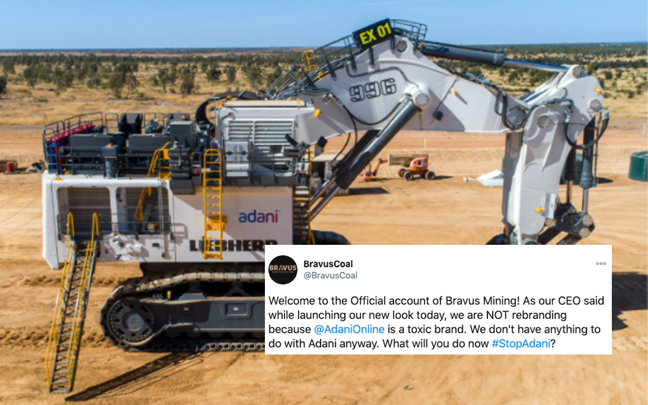Adani Fkn Forgot To Claim The Name Bravus On Socials, So The Stop Adani Campaign Did Instead