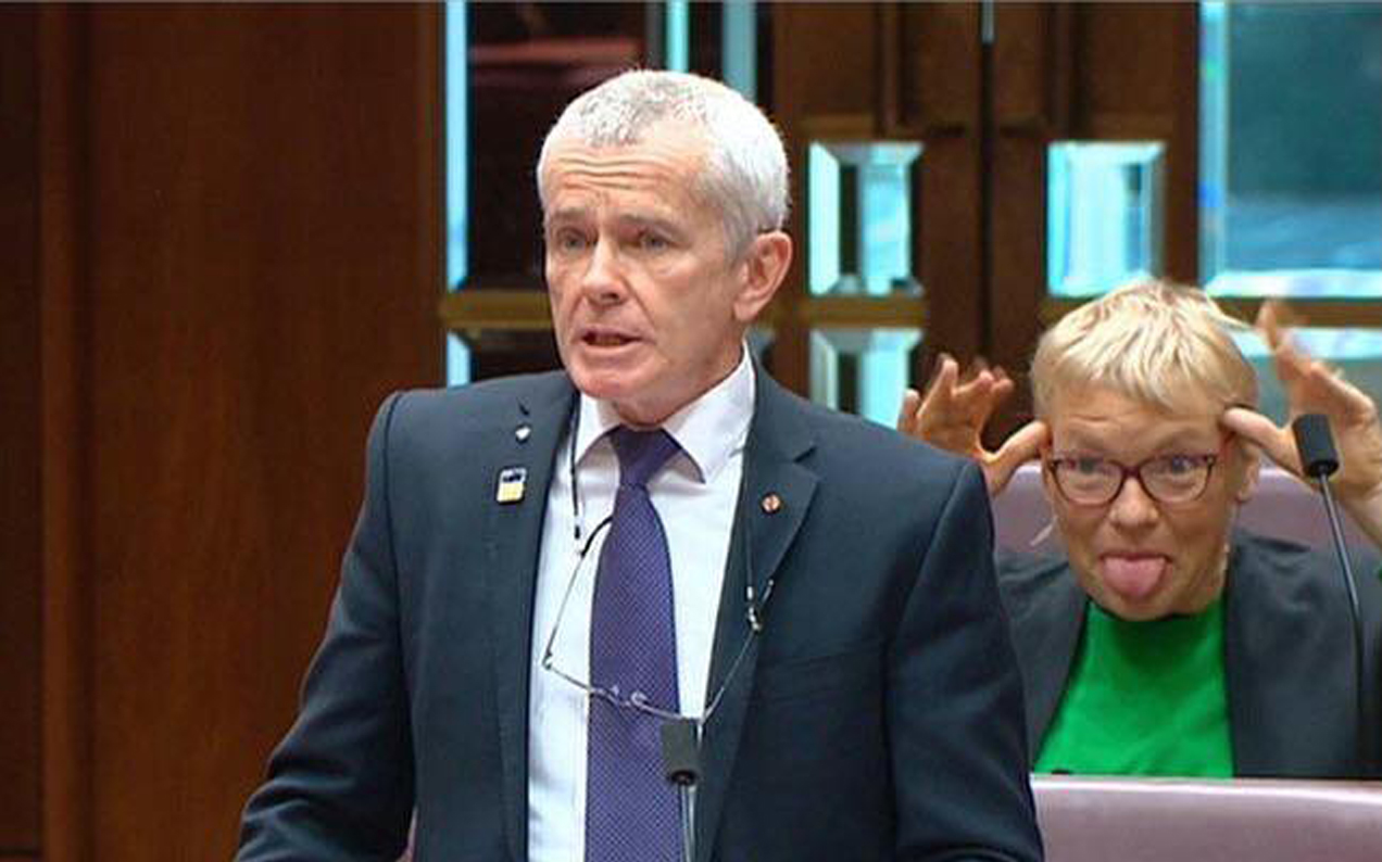 Malcolm Roberts Willingly Posted A Photo Of Himself Getting Fucken Owned By A Greens Senator