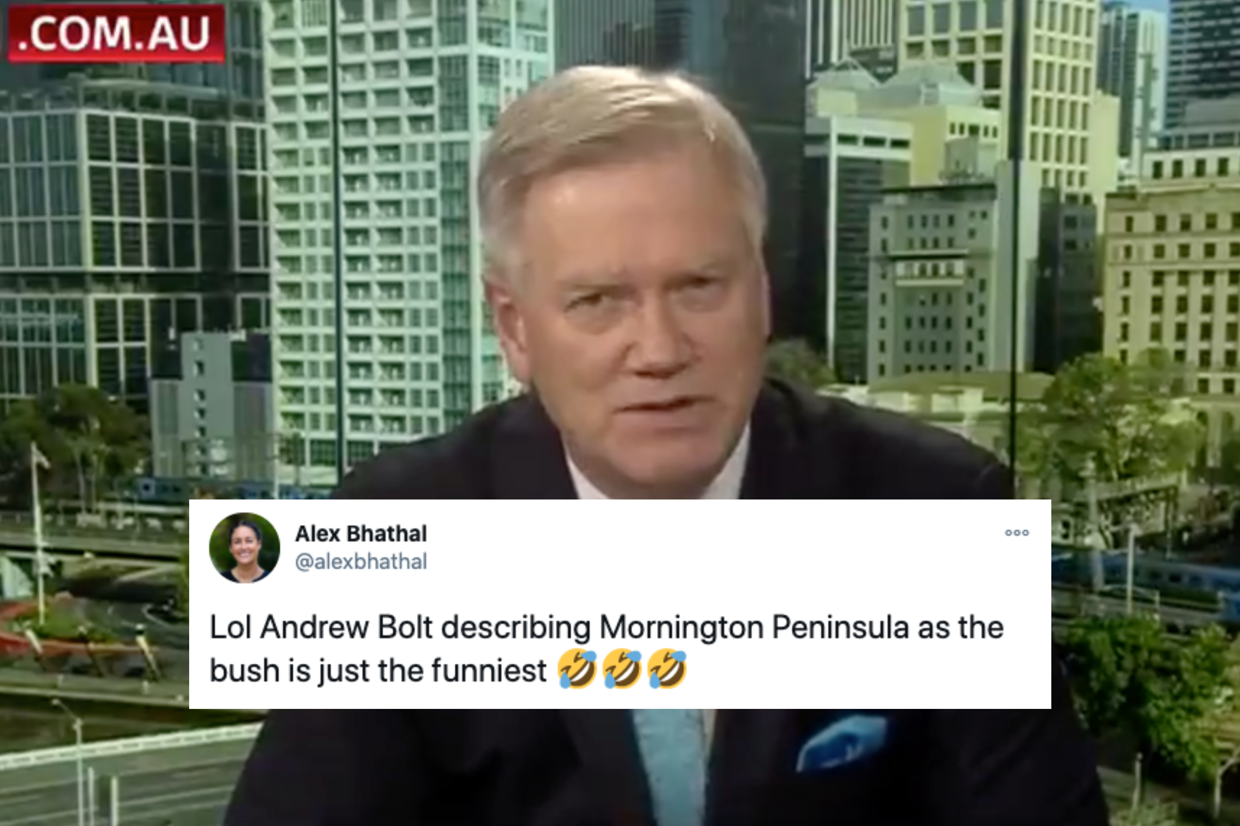 Andrew Bolt Has Dramatically Left Melbourne For *Checks Notes* Mornington & Okay, Bye?