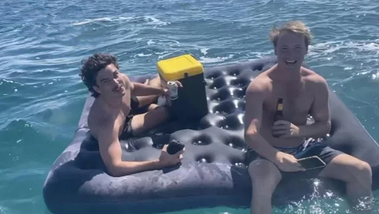 Two Buoys From WA Got Swept Out To Sea On A Blow-Up Mattress With Nothing But An Esky Of Beer