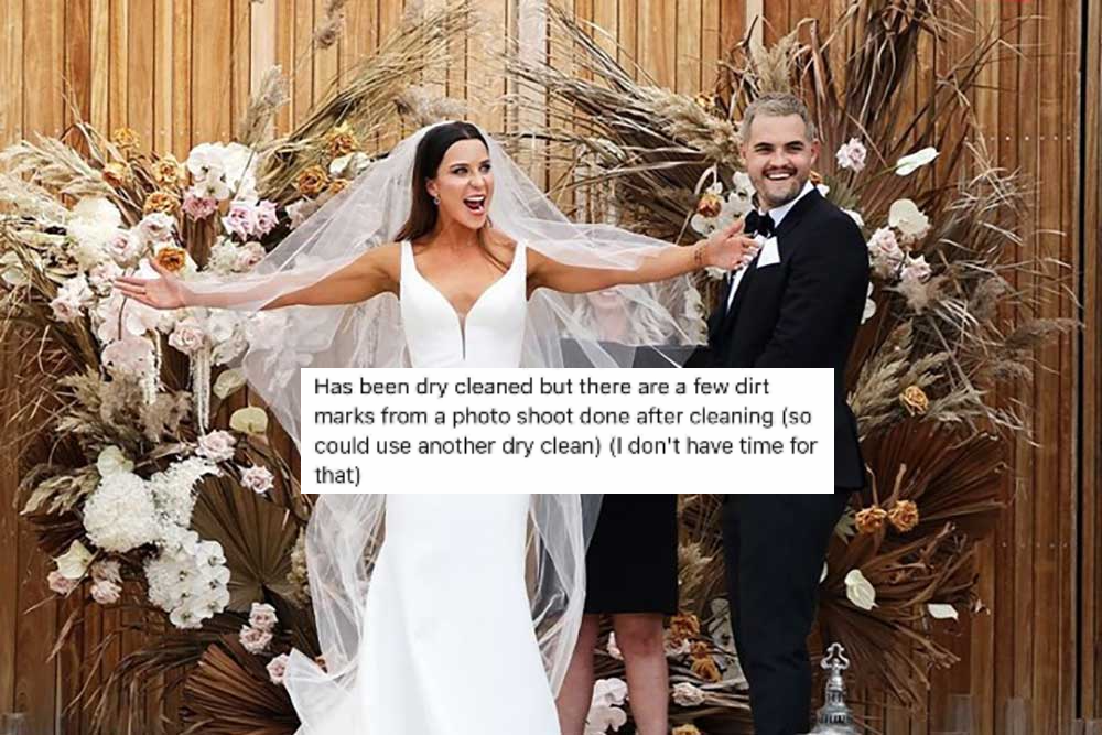 One Of The MAFS Brides Is Already Trying To Offload Her Wedding Dress On Facebook Marketplace
