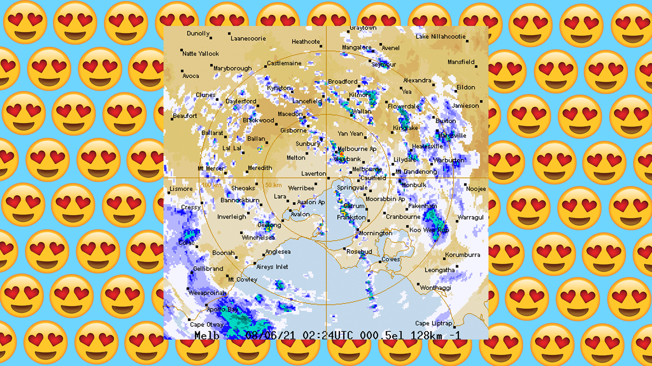 Not To Be Weird, But If The BoM’s 128km Melb Rain Radar Had Lips, I’d Bloody Kiss It