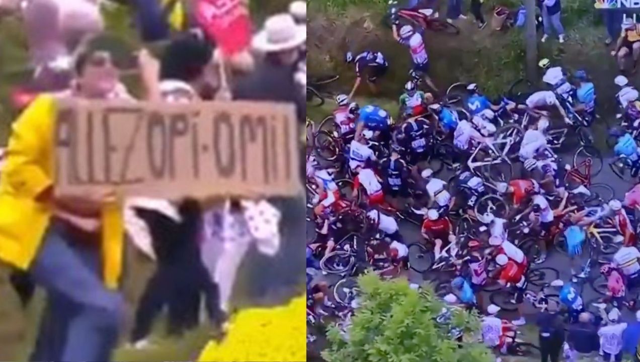 Oh Non, Non, Non: This Gal’s Sign Just Knocked Out Half Of The Cyclists At Tour de France