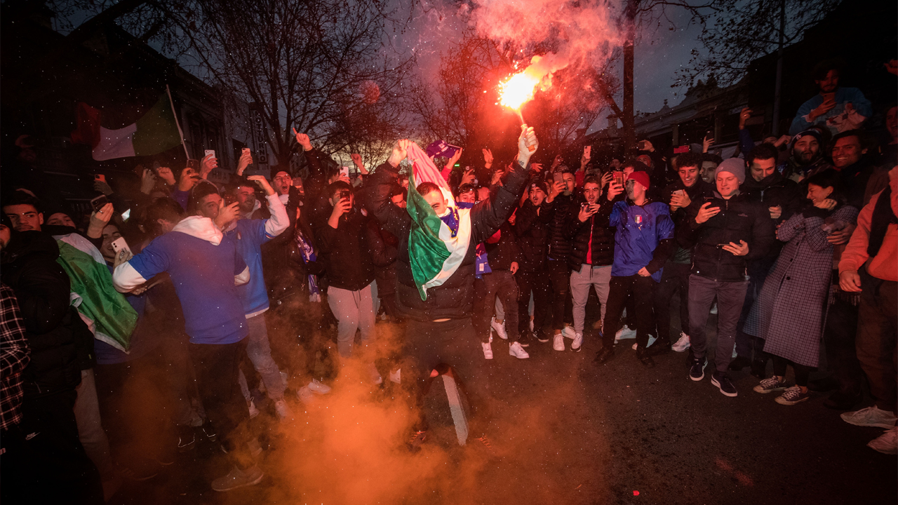 Italian Soccer Fans Went Nuts With Flares On Melb’s Lygon St After Italy Won The Euro 2021