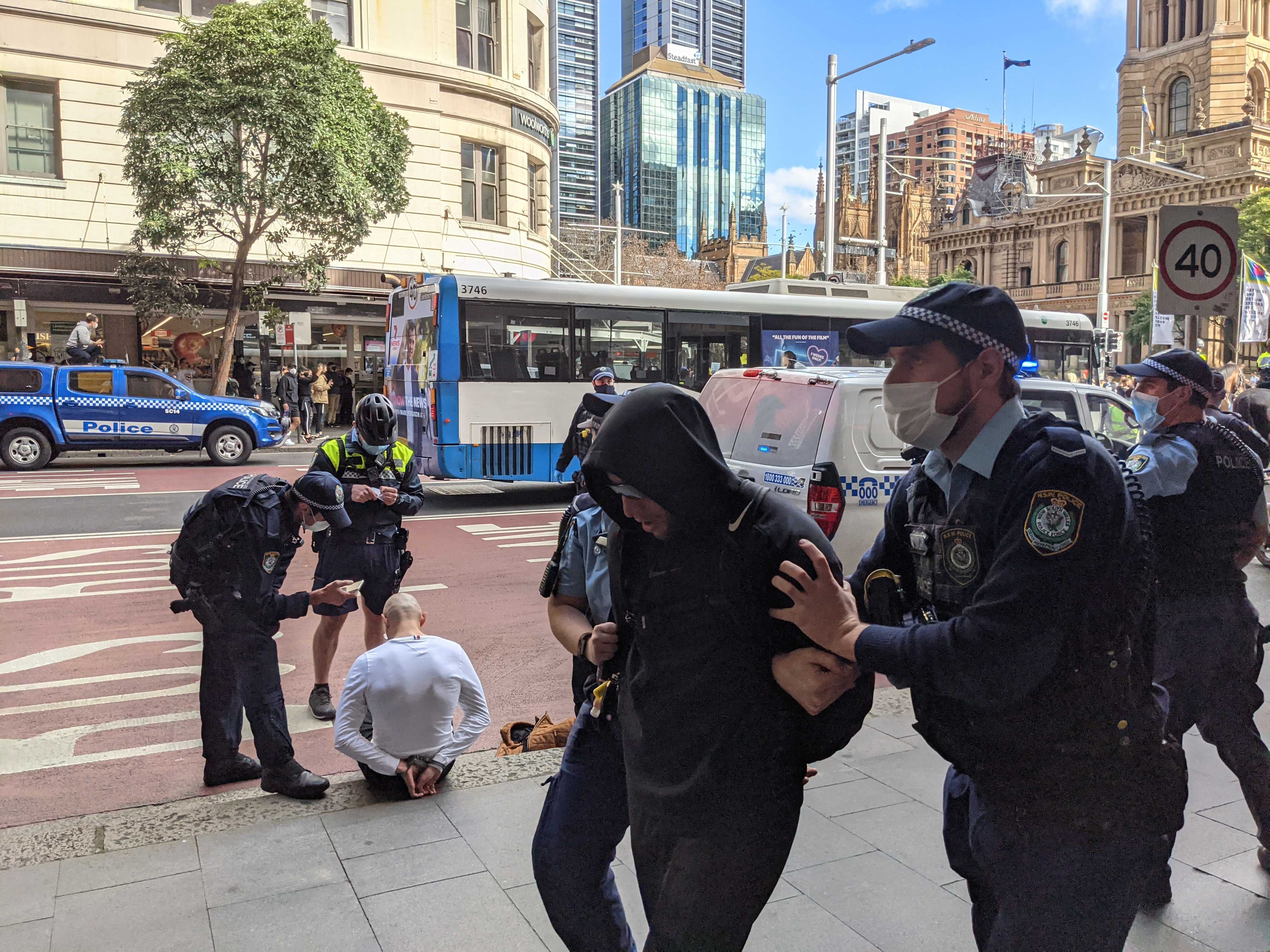 sydney lockdown protests town hall
