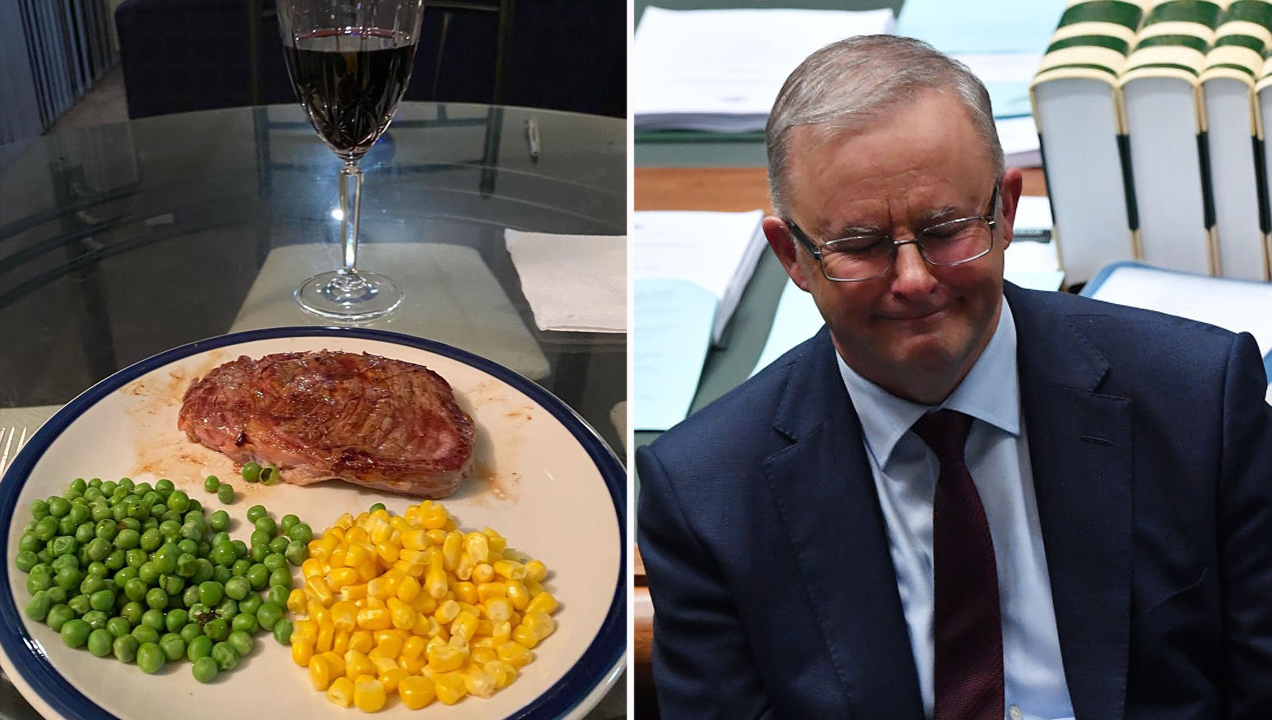 People On The Internet Are Losing It Over Anthony Albanese’s Socially Distanced Steak Dinner