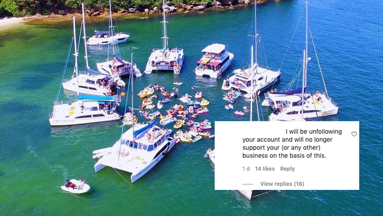 A Sydney Boat Party Company Asked Its IG Followers To Get Jabbed And Anti-Vaxxers Were Mad