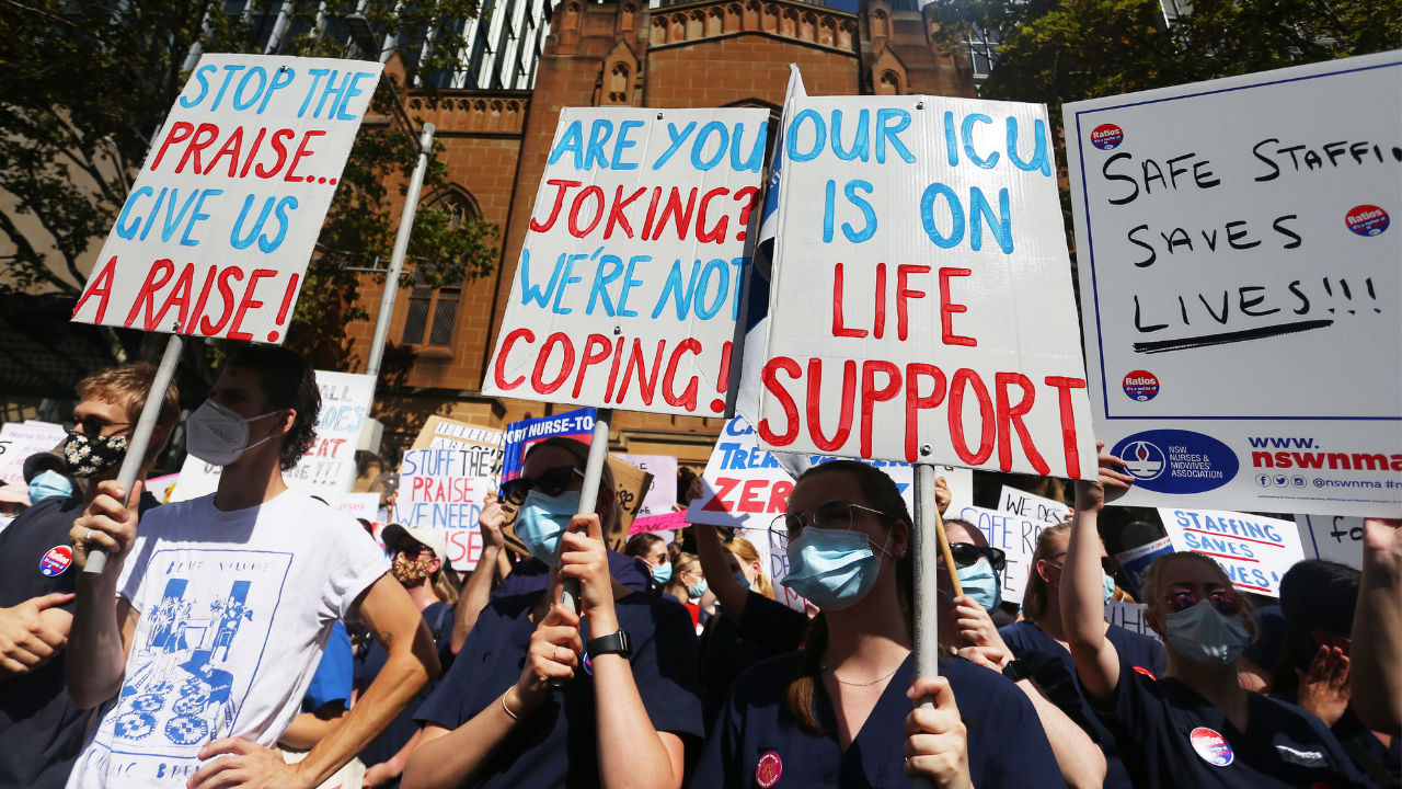 Actual Pandemic Heroes, The Nurses & Midwives Of NSW, Held A Strike Today For Better Treatment
