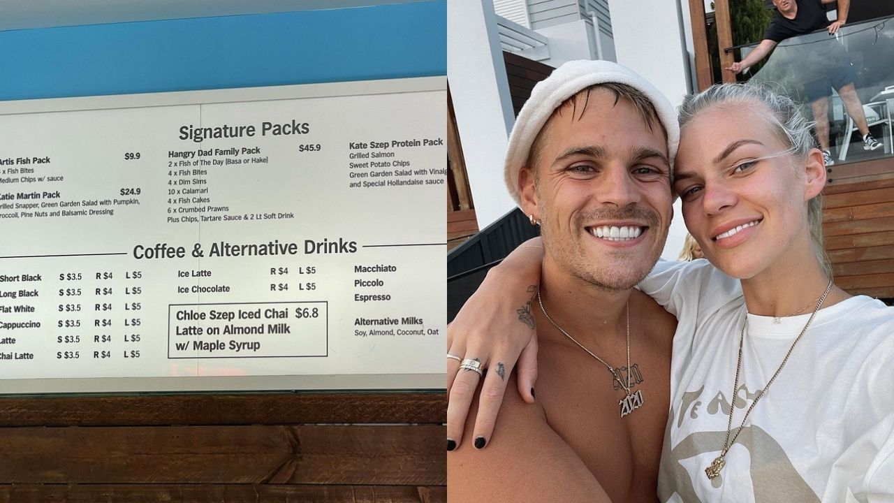 Chloe Szep & Mitch Orval Are Copping A Pasting On Insta For Their Take-Away Shop’s Borked Menu