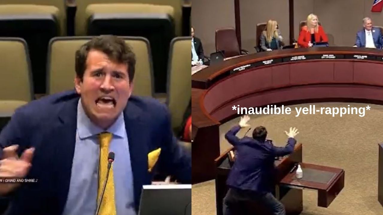 Council Watches In Horror As Strange Man Does Deeply Weird Rap About Shooting Putin’s Brains