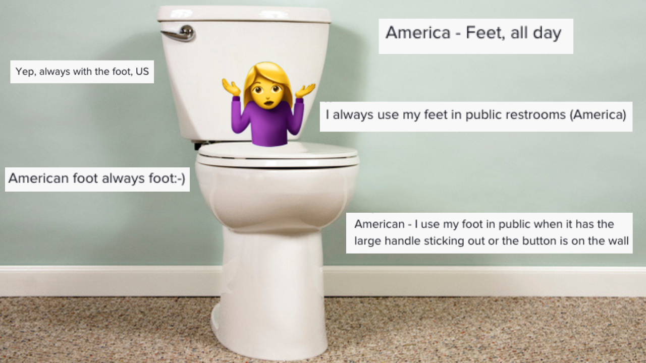 An Aussie TikToker Revealed Americans Use Their *Feet* To Flush Toilets & Are You Shitting Me?